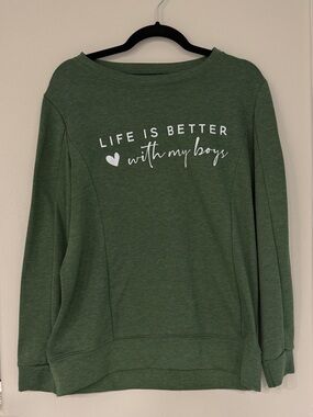 Champion Green ‘Life Is Better With My Boys’ Crewneck Sweatshirt